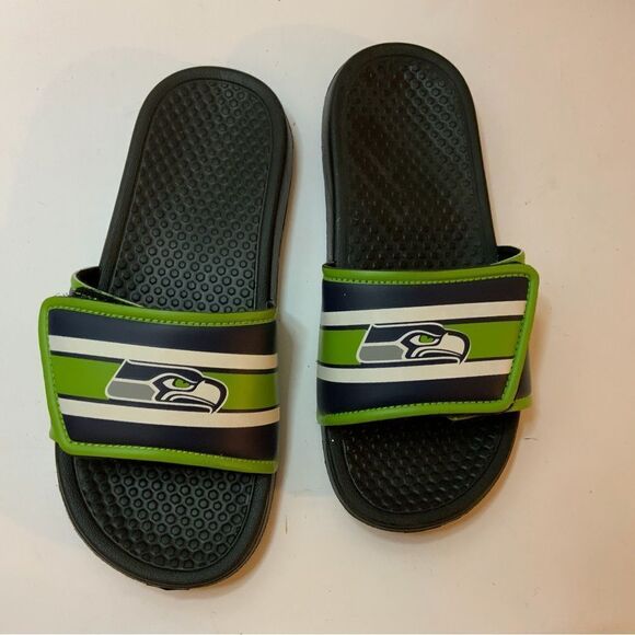 Seattle Seahawks Slides Shoes Sandals Slip On Football 13-1 - Picture 4 of 6